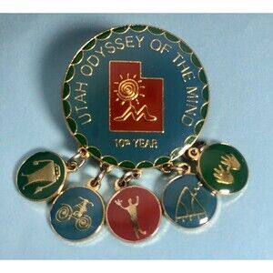 NM-OM , Odyssey of The Mind , Dreamcatcher -10 year pin with Native Symbols